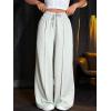 imageFloerns Womens Causal Drawstring High Waist Baggy Straight Wide Leg Sweatpants with PocketsSky Grey