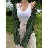 imageFloerns Womens Drop Shoulder Tie Front Cardigan V Neck Long Sleeve Solid SweaterArmy Green