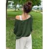 imageFloerns Womens Drop Shoulder Tie Front Cardigan V Neck Long Sleeve Solid SweaterArmy Green