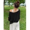 imageFloerns Womens Drop Shoulder Tie Front Cardigan V Neck Long Sleeve Solid SweaterBlack