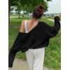imageFloerns Womens Drop Shoulder Tie Front Cardigan V Neck Long Sleeve Solid SweaterBlack