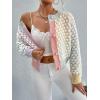 imageFloerns Womens Ombre Marled Knitwear Long Sleeve Button Front CardiganMulticolor