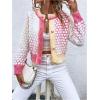 imageFloerns Womens Ombre Marled Knitwear Long Sleeve Button Front CardiganPink Yellow Multi
