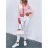 imageFloerns Womens Ombre Marled Knitwear Long Sleeve Button Front CardiganPink Yellow Multi