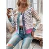 imageFloerns Womens Ombre Marled Knitwear Long Sleeve Button Front CardiganPurple Blue Multi