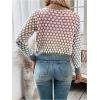 imageFloerns Womens Ombre Marled Knitwear Long Sleeve Button Front CardiganPurple Blue Multi