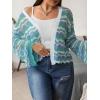 imageFloerns Womens Plus Size Allover Print Open Front Long Sleeve Cardigan TopGreen and Purple