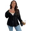 imageFloerns Womens Plus Size Long Sleeve Drawstring Waist Tie Front Cardigan SweaterBlack