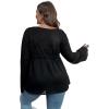 imageFloerns Womens Plus Size Long Sleeve Drawstring Waist Tie Front Cardigan SweaterBlack