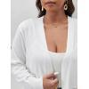 imageFloerns Womens Plus Size Solid Open Front Long Sleeve Cardigan SweatersWhite