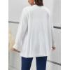imageFloerns Womens Plus Size Solid Open Front Long Sleeve Cardigan SweatersWhite