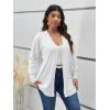 imageFloerns Womens Plus Size Solid Open Front Long Sleeve Cardigan SweatersWhite