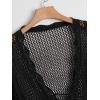 imageFloerns Womens Plus Size Tie Front Long Sleeve Crochet Cardigan Crop TopBlack