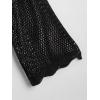 imageFloerns Womens Plus Size Tie Front Long Sleeve Crochet Cardigan Crop TopBlack