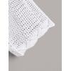imageFloerns Womens Plus Size Tie Front Long Sleeve Crochet Cardigan Crop TopWhite Cream