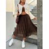 imageFloerns Womens Plus Size V Neck Long Flounce Sleeve Tie Front Knit Crop CardiganWhite