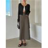 imageFloerns Womens Ribbed Knit Long Sleeve Button Front V Neck Cardigan Crop TopBlack