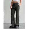 imageFloerns Womens Striped Print High Waisted Dress Pants Straight Leg Work Suit PantsBlack