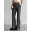 imageFloerns Womens Striped Print High Waisted Dress Pants Straight Leg Work Suit PantsDark Grey