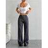 imageFloerns Womens Striped Print High Waisted Dress Pants Straight Leg Work Suit PantsDark Grey