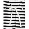 imageFloerns Womens Tie Front Long Sleeve Rib Knit Shrug Sweaters Cardigan Crop TopBlack and White