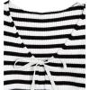 imageFloerns Womens Tie Front Long Sleeve Rib Knit Shrug Sweaters Cardigan Crop TopBlack and White