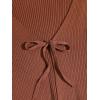 imageFloerns Womens Tie Front Long Sleeve Rib Knit Shrug Sweaters Cardigan Crop TopCoffee Brown