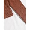 imageFloerns Womens Tie Front Long Sleeve Rib Knit Shrug Sweaters Cardigan Crop TopCoffee Brown