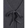 imageFloerns Womens Tie Front Long Sleeve Rib Knit Shrug Sweaters Cardigan Crop TopDark Grey