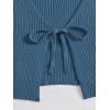 imageFloerns Womens Tie Front Long Sleeve Rib Knit Shrug Sweaters Cardigan Crop TopDusty Blue