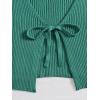 imageFloerns Womens Tie Front Long Sleeve Rib Knit Shrug Sweaters Cardigan Crop TopGreen Solid