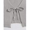 imageFloerns Womens Tie Front Long Sleeve Rib Knit Shrug Sweaters Cardigan Crop TopLight Grey