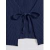 imageFloerns Womens Tie Front Long Sleeve Rib Knit Shrug Sweaters Cardigan Crop TopNavy Blue