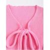 imageFloerns Womens Tie Front Long Sleeve Rib Knit Shrug Sweaters Cardigan Crop TopPink Solid