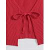 imageFloerns Womens Tie Front Long Sleeve Rib Knit Shrug Sweaters Cardigan Crop TopRed