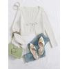 imageFloerns Womens Tie Front Long Sleeve Rib Knit Shrug Sweaters Cardigan Crop TopWhite