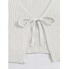 imageFloerns Womens Tie Front Long Sleeve Rib Knit Shrug Sweaters Cardigan Crop TopWhite