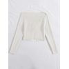 imageFloerns Womens Tie Front Long Sleeve Rib Knit Shrug Sweaters Cardigan Crop TopWhite