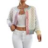 imageFloerns Womens Ombre Marled Knitwear Long Sleeve Button Front CardiganMulticolor