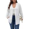 imageFloerns Womens Plus Size Solid Open Front Long Sleeve Cardigan SweatersWhite