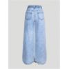 imageFloerns Girls Y2k Bowknot Print Elastic Waist Jeans Wide Leg Cute Denim PantsLight Wash Butterfly