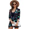 imageFloerns Womens Casual Long Sleeve Graphic Colorful Blazer Work Suit JacketsBlack Multi