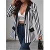 imageFloerns Womens Casual Long Sleeve Graphic Colorful Blazer Work Suit JacketsBlack Striped