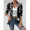 imageFloerns Womens Casual Long Sleeve Graphic Colorful Blazer Work Suit JacketsBlack White Multi