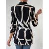 imageFloerns Womens Casual Long Sleeve Graphic Colorful Blazer Work Suit JacketsBlack White Multi