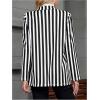 imageFloerns Womens Casual Long Sleeve Graphic Colorful Blazer Work Suit JacketsBlack White Striped