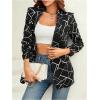 imageFloerns Womens Casual Long Sleeve Graphic Colorful Blazer Work Suit JacketsBlack and White