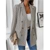 imageFloerns Womens Casual Long Sleeve Graphic Colorful Blazer Work Suit JacketsCoffee Brown Gingham