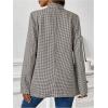 imageFloerns Womens Casual Long Sleeve Graphic Colorful Blazer Work Suit JacketsCoffee Brown Gingham