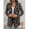 imageFloerns Womens Casual Long Sleeve Graphic Colorful Blazer Work Suit JacketsGeo Black Orange